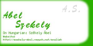 abel szekely business card