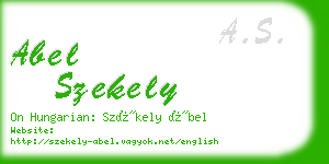 abel szekely business card